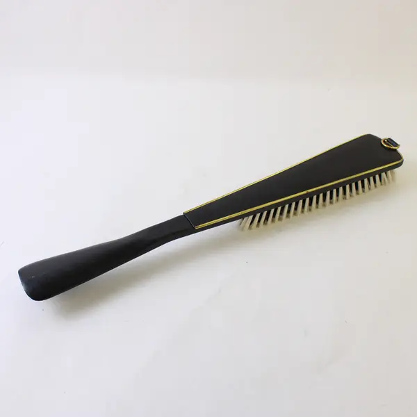 Vintage Clothes Brush w/ Attached Shoe Horn Wood Handle
