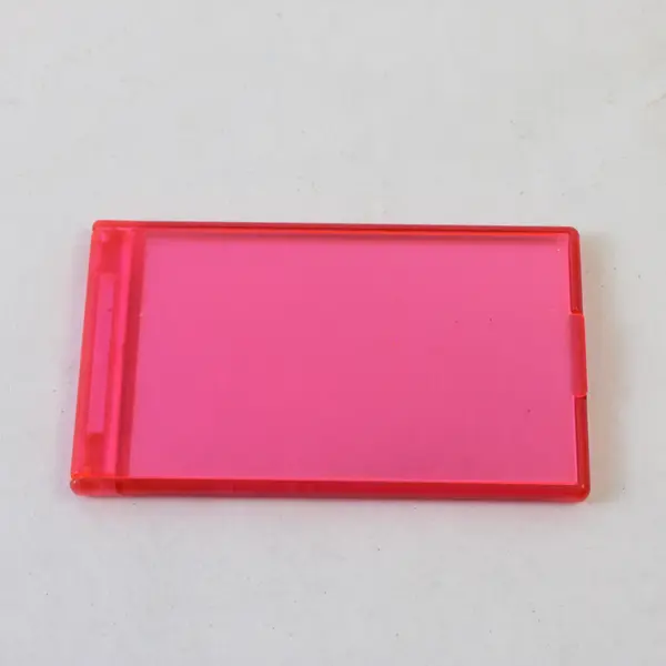 Pink Rectangular Sliding Compact Mirror Portable Travel Vanity