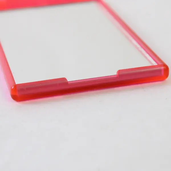 Pink Rectangular Sliding Compact Mirror Portable Travel Vanity