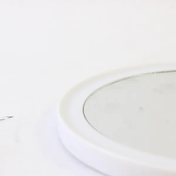 Round Vanity Mirror White Frame 7in Pre-Owned Unbranded