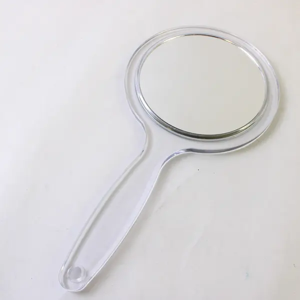 Clear Handle Double-Sided 10x Magnifying Handheld Mirror Vanity Collectible
