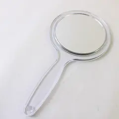Clear Handle Double-Sided 10x Magnifying Handheld Mirror Vanity Collectible