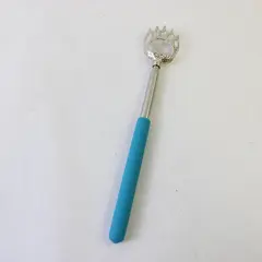 Stainless Steel Telescopic Bear Claw Back Scratcher Blue Rubber Grip