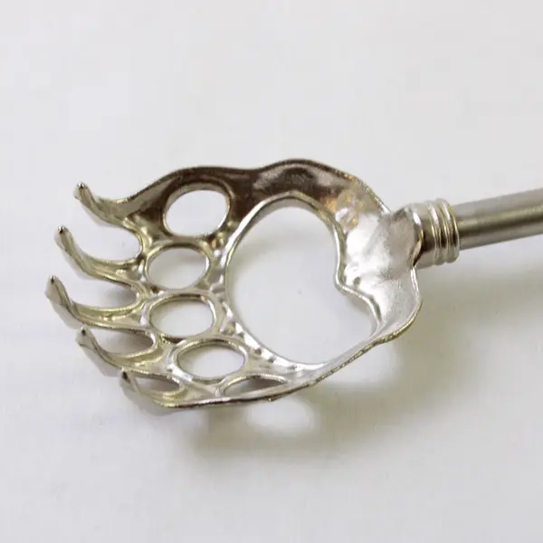 Stainless Steel Telescopic Bear Claw Back Scratcher Blue Rubber Grip