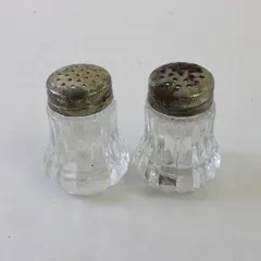 Vintage MCM Lucite Plastic Salt & Pepper Shakers w/ Metal Lids 1960s