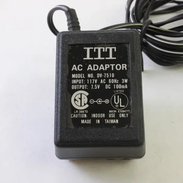 ITT DV-7510 AC to DC Adapter Power Supply Untested Used