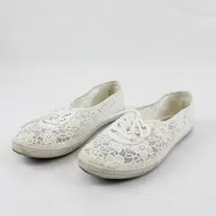 Authentic American Heritage Sheer White Floral Sneaker Shoes Womens Size 8.5M