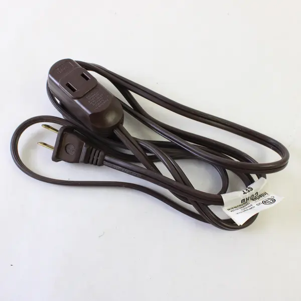 Dark Brown 2 Prong Extension Cord Used Untested As Is