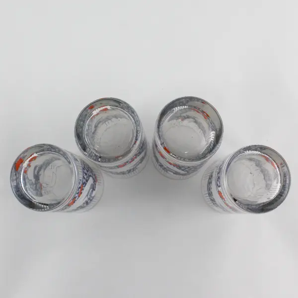 Set of 4 Baker Hart And Stuart Blue Goose 16 Ounce Tumblers 6.25"