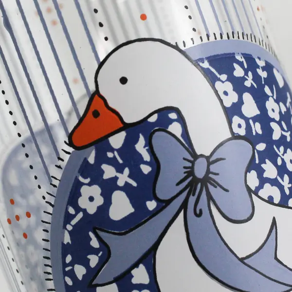 Set of 4 Baker Hart And Stuart Blue Goose 16 Ounce Tumblers 6.25"