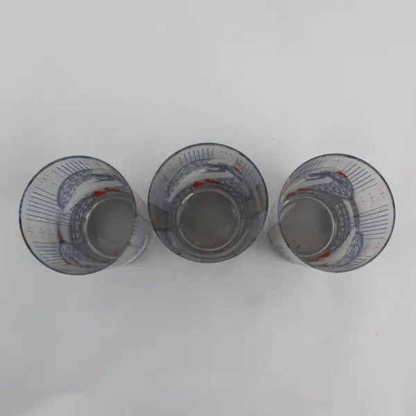 Set of 3 Baker Hart And Stuart Blue Goose 14 Ounce Tumblers 5.5"