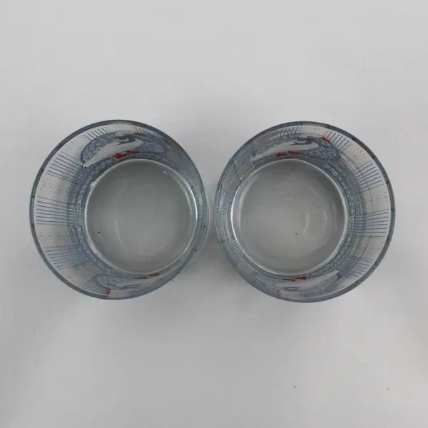 Set of 2 Baker Hart And Stuart Blue Goose 12 Ounce Tumblers 3.5"