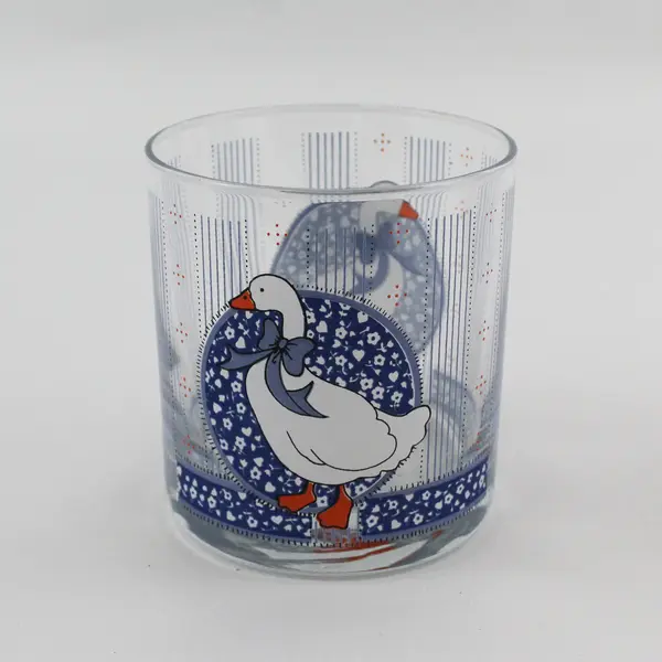Set of 2 Baker Hart And Stuart Blue Goose 12 Ounce Tumblers 3.5"