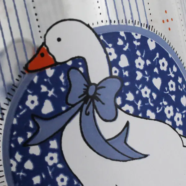 Set of 2 Baker Hart And Stuart Blue Goose 12 Ounce Tumblers 3.5"