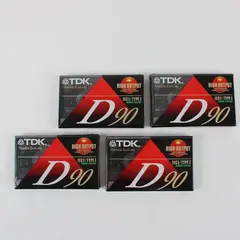 Lot of 4 TDK D90 Slimline High Output Cassette Tapes New