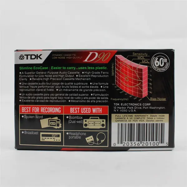 Lot of 4 TDK D90 Slimline High Output Cassette Tapes New