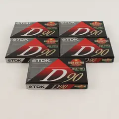 Lot of 5 TDK D90 High Output Blank Audio Cassette Tapes 90 Min Sealed