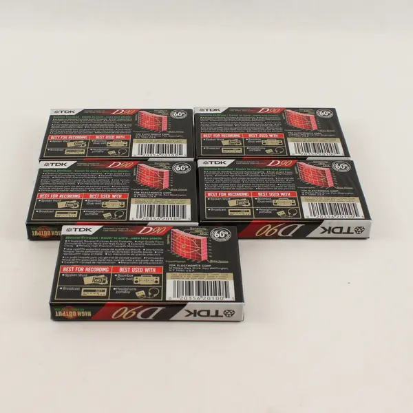 Lot of 5 TDK D90 High Output Blank Audio Cassette Tapes 90 Min Sealed