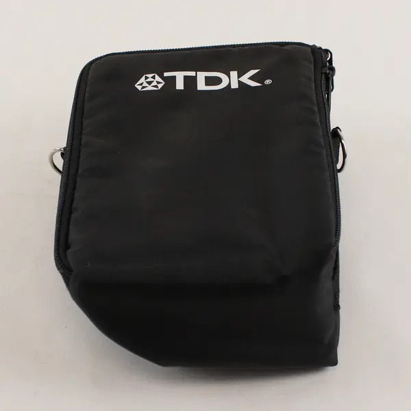 Vintage TDK Black Nylon Storage Carrying Case with Strap