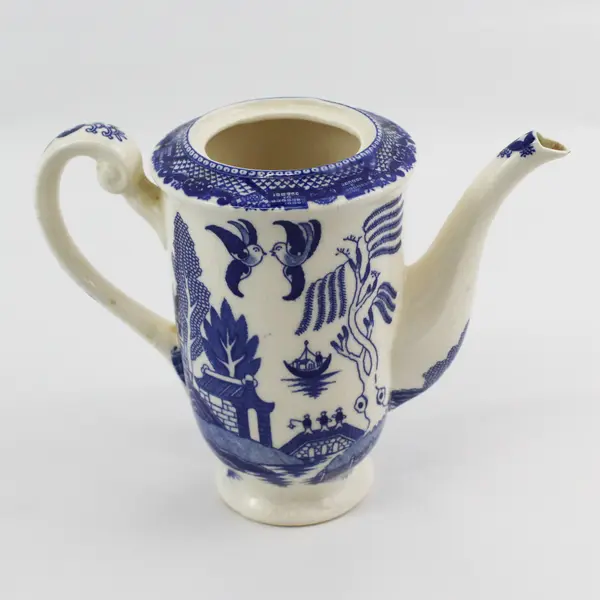 Vintage Blue Willow Coffee Pot Japan No Lid