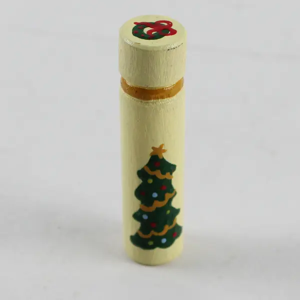 Wooden Needle Case Hand Painted Christmas Tree Sewing Collectible