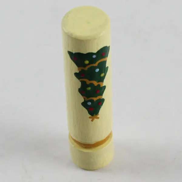 Wooden Needle Case Hand Painted Christmas Tree Sewing Collectible