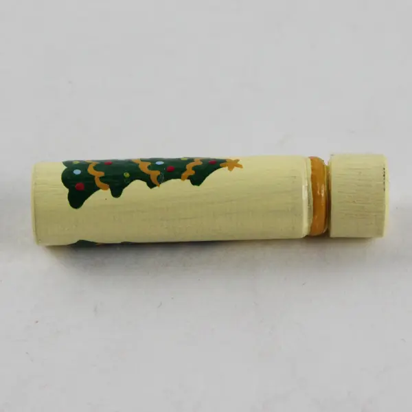 Wooden Needle Case Hand Painted Christmas Tree Sewing Collectible