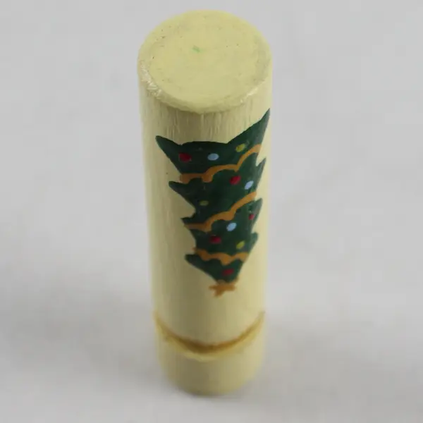 Wooden Needle Case Hand Painted Christmas Tree Sewing Collectible