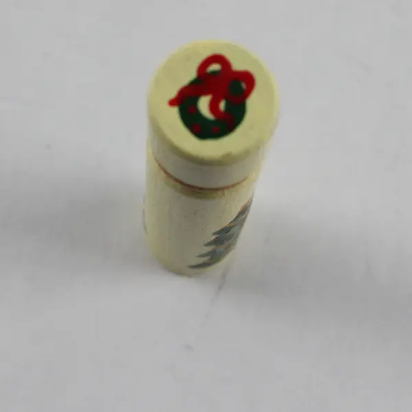 Wooden Needle Case Hand Painted Christmas Tree Sewing Collectible