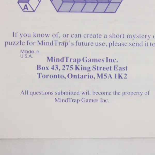 Mindtrap Vintage 1991 Board Game Complete Great American Puzzle Factory
