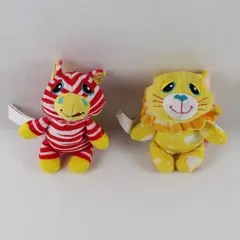 Lot of 2 Basic Fun Cutetitos Taste Budditos Lion Zebra Plush