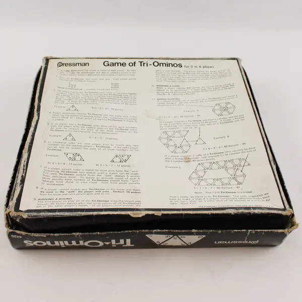 Tri-Ominos Triangular Domino Game Pressman #4420 1985 Complete