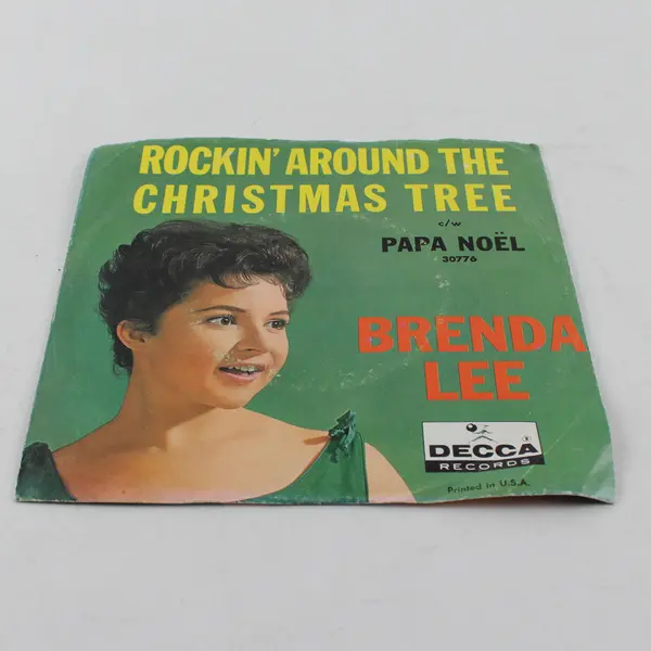 Brenda Lee 45 RPM Vinyl Record Rockin' Around the Christmas Tree Papa Noel