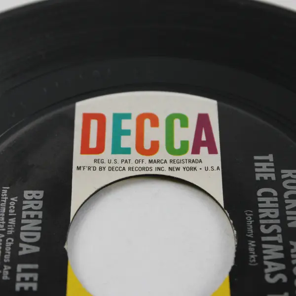 Brenda Lee 45 RPM Vinyl Record Rockin' Around the Christmas Tree Papa Noel
