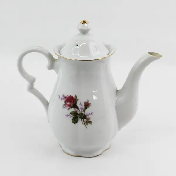 8.5" Pink Rose Coffee Pot Made In Japan