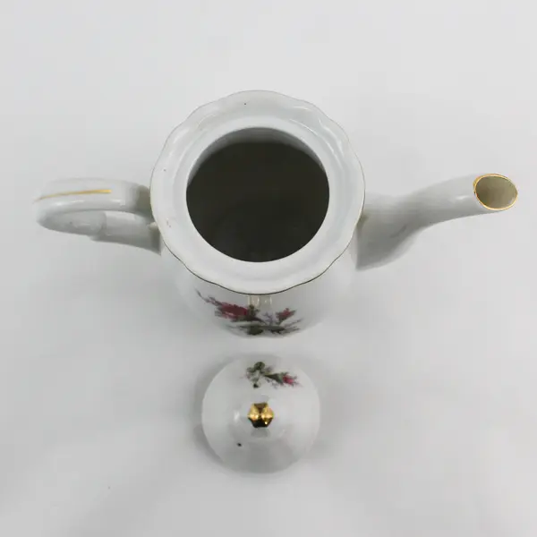 8.5" Pink Rose Coffee Pot Made In Japan