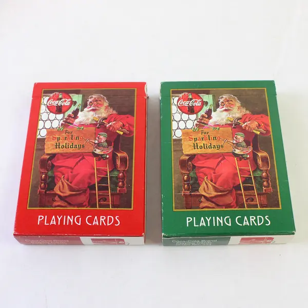 1998 Coca-Cola Sparkling Holidays Tin w/ 2 Decks US Playing Cards Christmas