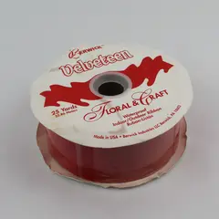 Vintage Berwick Red Velveteen Waterproof Floral Craft Ribbon 2.5in x 25yds