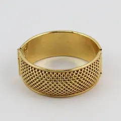 Sarah Cov Cosmopolitan Hinged Cuff Bracelet Gold Tone Vintage