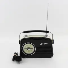 ByronStatics Retro Portable AM/FM Radio AM66 Black Cream Works