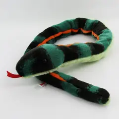 Aurora Snake Plush Stuffed Animal 51" Green Orange Black