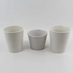 Lot of 3 White Ceramic Planters 1 IKEA 4.75in Diameter