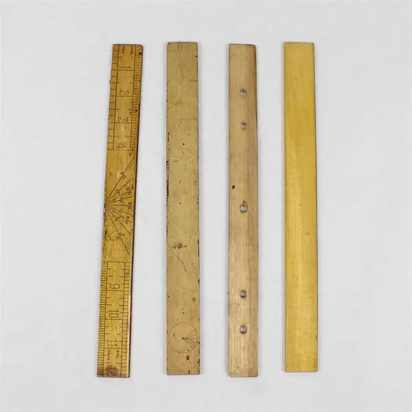 Lot of Four Flawed but Usable Twelve-inch Wooden Rulers 