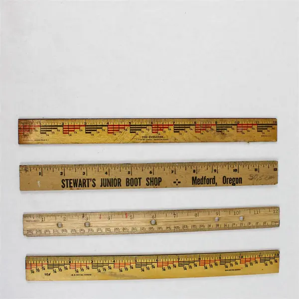 Lot of Four Flawed but Usable Twelve-inch Wooden Rulers 