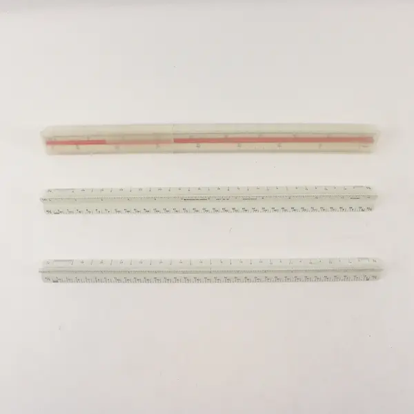 Lot of Three Triangular Scale Architect Rulers- Various Brands