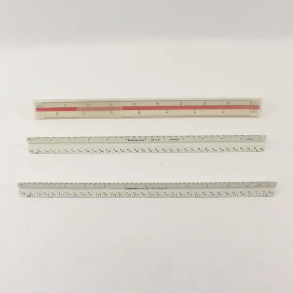 Lot of Three Triangular Scale Architect Rulers- Various Brands