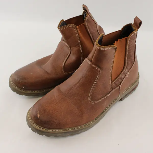 Bruno Marc ENGLE-03 Brown Chelsea Boots Men's 9.5 Side Zip