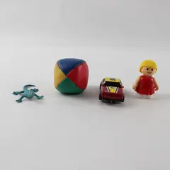 Lot of 4 Small Toys Magnetic Slot Car Lizard Figure Juggling Ball