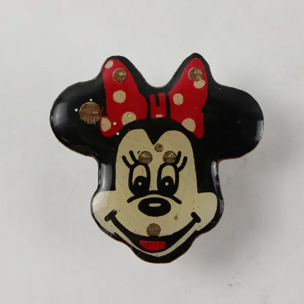 Disney Minnie Mouse Battery-Backed Character Pin Red Bow Polka Dots Collectible