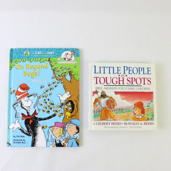 Lot 2 Children's HC Books The Cat in the Hat On Beyond Bugs Little People